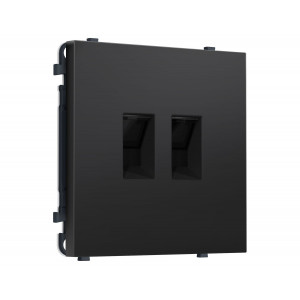 Комплект механизма компьютерной двойной розетки SIGMA Черный матовый RJ-45 Ambrella Volt MS812110 (SP8121, PR189)