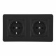 Розетка Arte Milano SET16-2-40-1x2 black