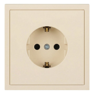 Розетка ЭРА Galaxy 15-2101-02 c заземлением 2P+E Schuko 16А-250В IP20 слоновая кость Б0070622