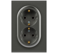 Розетка Эра Arktik 16-2104-06 двойная с заземлением 2X2P+E Schuko 16А-250В графит Б0070449
