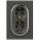 Розетка Эра Arktik 16-2104-06 двойная с заземлением 2X2P+E Schuko 16А-250В графит Б0070449