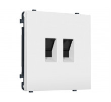 Комплект механизма компьютерной двойной розетки SIGMA Белый матовый RJ-45 Ambrella Volt MS132110 (SP1321, PR189)