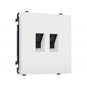Комплект механизма компьютерной двойной розетки SIGMA Белый матовый RJ-45 Ambrella Volt MS132110 (SP1321, PR189)