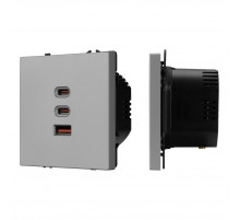 USB Розетка тип А+С+С софт-тач никель Arlight SCT-MUACC-SFPL-FC-IS (65W, QC3) 061838(1)