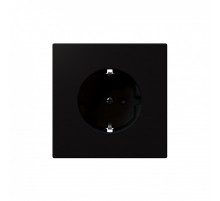 Розетка SCHUKO с защитными шторками 16A 250V 2P+T, цвет Черный матовый (soft touch) Jasmart FD5501PBM