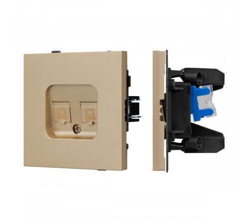 Механизм компьютерной розетки двойной SCT-TENDO-MPC2-SFPL-GD (RJ-45, CAT6) 054596