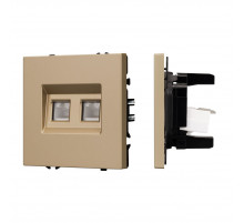 Механизм сдвоенной компьютерной розетки Arlight SCT-NOBE-MPC2-SFPL-GD (RJ-45, CAT6) 054314