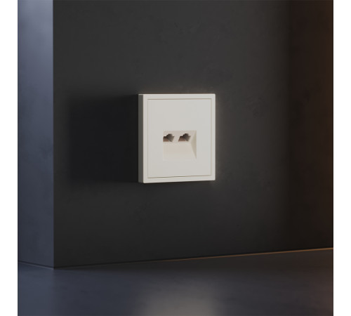 Накладка для розетки компьютерной двойной RJ45+RJ45 кат.6 Voltum S70 (хлопок) VLS001413