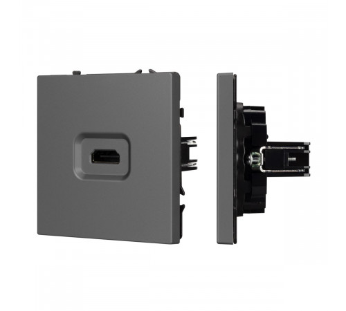 Механизм HDMI розетки Arlight SCT-NOBE-MHD1-SFPL-GR (Серый базальт) 061844