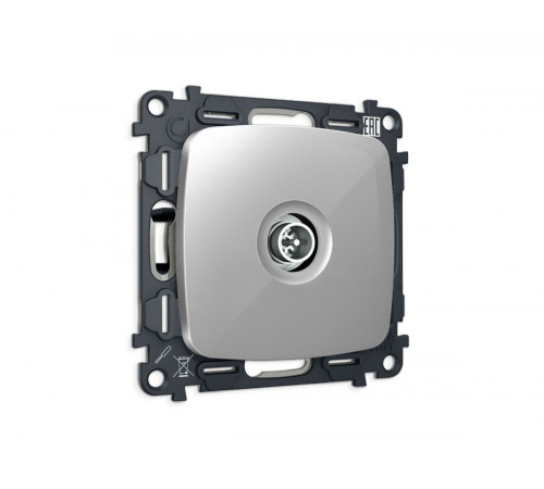 Комплект механизма TV розетки Ambrella Volt оконечной экранированной 5-1000MHz 3dB OMEGA MO413005 Серебро глянец QUANT (OP4130, VM199)