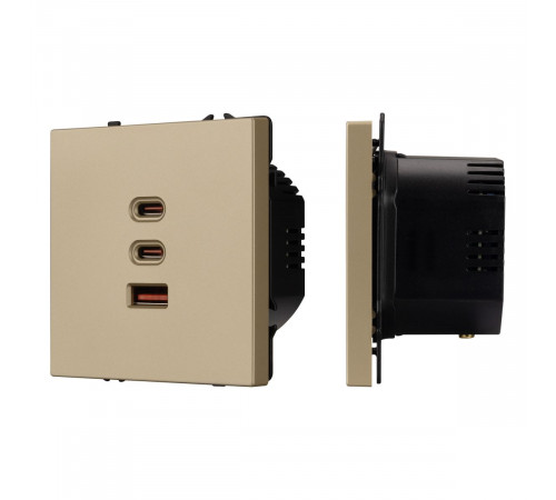 Механизм розетки с быстрой USB зарядкой Arlight SCT-NOBE-MUACC-SFPL-FC-GD (65W, QC3) 061836
