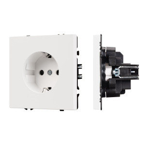 Розетка зк со шторками софт-тач белый кварц Arlight SCT-MEU-SFPL-WH (250V, 16A) 054276(1)