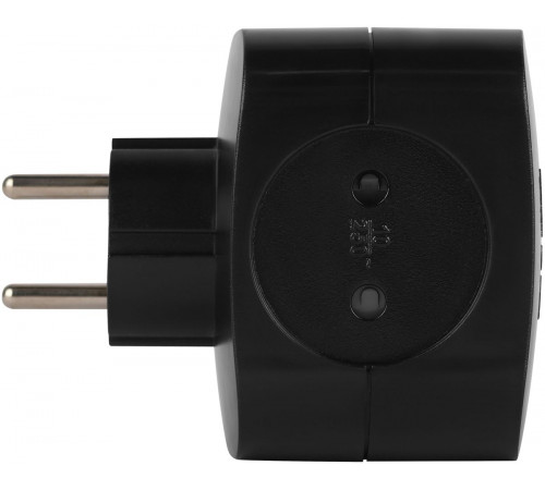 Разветвитель электрический ЭРА SP-4-3USBAC-B на 4 розетки + 3 USB A+C со шторками 10А черный Б0069084