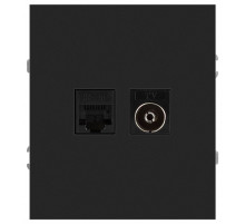 Розетка Эра Arktik 16-3110-05 комбинированная RJ45+TV антрацит Б0070498