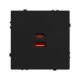 USB Розетка тип A+C софт-тач черный оникс Arlight SCT-MUAC-SFPL-FC-BK (65W, QC3) 054317(1)