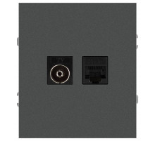 Розетка Эра Arktik 16-3110-06 комбинированная RJ45+TV графит Б0070499
