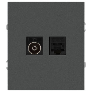 Розетка Эра Arktik 16-3110-06 комбинированная RJ45+TV графит Б0070499