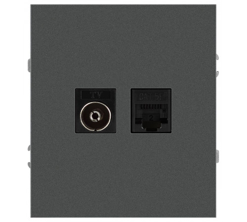 Розетка Эра Arktik 16-3110-06 комбинированная RJ45+TV графит Б0070499