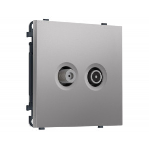 Комплект механизма розетки TV оконечной + SAT SIGMA Сталь матовый 5-862MHz 3.5dB/950-2150MHz 3.8dB QUANT PRO Ambrella Volt MS513310 (SP5133, PR217)