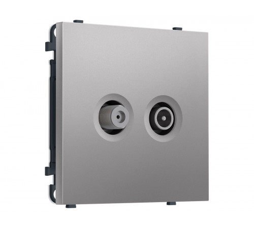 Комплект механизма розетки TV оконечной + SAT SIGMA Сталь матовый 5-862MHz 3.5dB/950-2150MHz 3.8dB QUANT PRO Ambrella Volt MS513310 (SP5133, PR217)