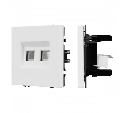 Механизм сдвоенной телефонной розетки Arlight SCT-NOBE-MTL2-SFPL-WH (RJ-11, 4C) (Белый кварц) 054308