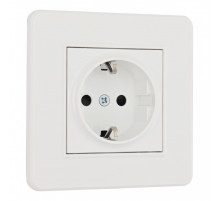 Комплект розетки с/з и шторками и рамкой Arte Milano SET16-1-40-1 white
