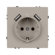 Розетка зк со шторками с USB тип А+А софт-тач кашемир Arlight SCT-MUAA-SFPL-CA (250V, 16A) 059442(1)