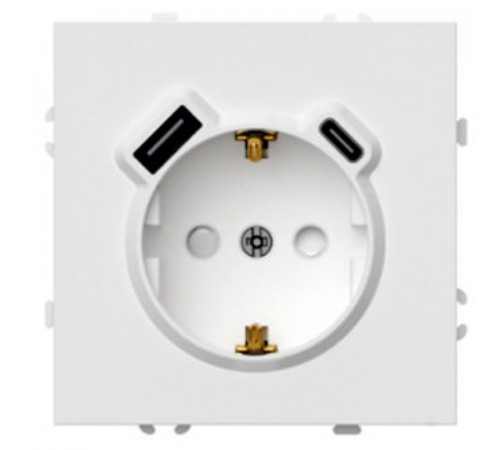 Розетка 1-местная з/ш с/з 16А + USB + Type C (механизм) Stekker Эмили 250В 20W белый фарфор soft-touch RST16-5119-01 Розетка 1-местная з/ш с/з 16А + USB + Type C (механизм) Stekker Эмили 250В 20W белый фарфор soft-touch RST16-5119-01