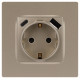 Розетка со шторками с USB type-A+C Эра 12-4108-04 Б0067727