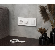 Комплект механизма электрической розетки 2USB С+C 20W с/з на винтовых зажимах 16A-250V Alfa Белый матовый Quant Ambrella Volt MA130510 (AP1305, VM165)