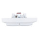 Розетка 2П+З двойная с защ. шт. и крышкой скрытой установки 16А 250В IP44, белая (керамика) 