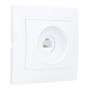 Розетка компьютерная RJ45 скрытой установки IP20, белая 