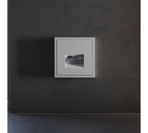 Накладка для розетки TV+RJ45 кат. 6 Voltum S70 (серый) VLS002716