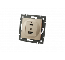 Механизм USB розетки Arlight SCT-MUAC-PL-GD-V (5V, 3A, QC4) 049841