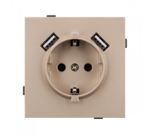 Механизм розетки с USB зарядкой Arlight SCT-TENDO-MUAA-PL-GD (230V, 16A) 054085