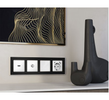 Комплект механизма TV розетки SAT 5-2400MHz 3.5dB Alfa Белый глянец Quant Ambrella Volt MA113050 (AP1130, VM215)