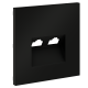 Накладка для розетки компьютерной двойной RJ45+RJ45 кат.6 Voltum S70 (черный матовый) VLS001408
