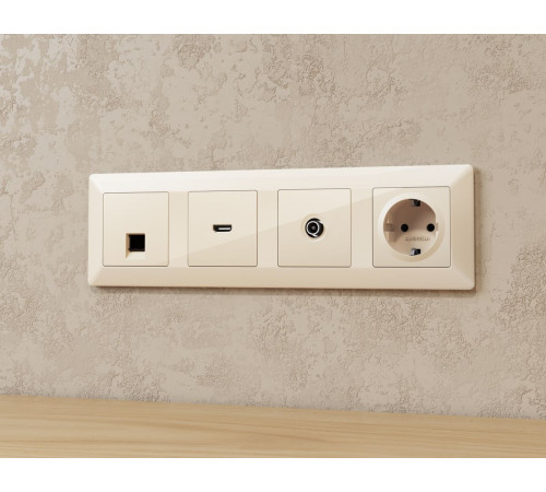 Комплект механизма компьютерной розетки RJ-45 экранированной с автоматической защитной шторкой Alfa Бежевый глянец Quant Ambrella Volt MA312005 (AP3120, VM185) Комплект механизма компьютерной розетки RJ-45 экранированной с автоматической защитной шторкой Alfa Бежевый глянец Quant Ambrella Volt MA312005 (AP3120, VM185)