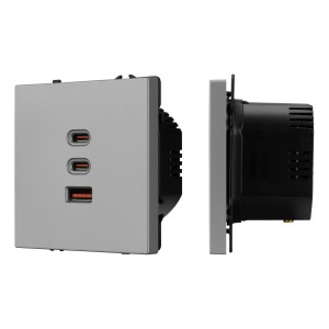Механизм розетки с быстрой USB зарядкой Arlight SCT-NOBE-MUACC-SFPL-FC-IS (65W, QC3) 061838