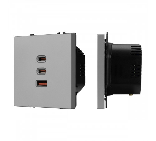 Механизм розетки с быстрой USB зарядкой Arlight SCT-NOBE-MUACC-SFPL-FC-IS (65W, QC3) 061838