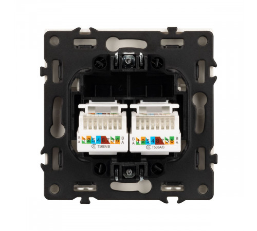 Механизм сдвоенной компьютерной розетки Arlight SCT-NOBE-MPC2-SFPL-CA (RJ-45, CAT6) 059450
