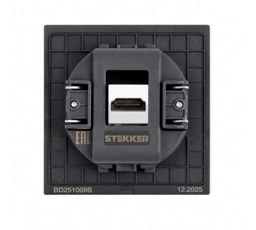 Розетка HDMI 2.0 Type A Stekker Мия RST00-3118-05 черный бархат 50828