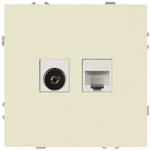 Розетка Эра Galaxy 15-3110-02 комбинированная RJ45+TV IP20 слоновая кость Б0070778