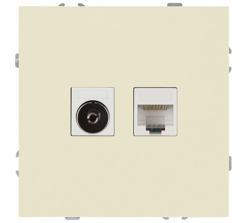 Розетка Эра Galaxy 15-3110-02 комбинированная RJ45+TV IP20 слоновая кость Б0070778