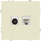 Розетка Эра Galaxy 15-3110-02 комбинированная RJ45+TV IP20 слоновая кость Б0070778