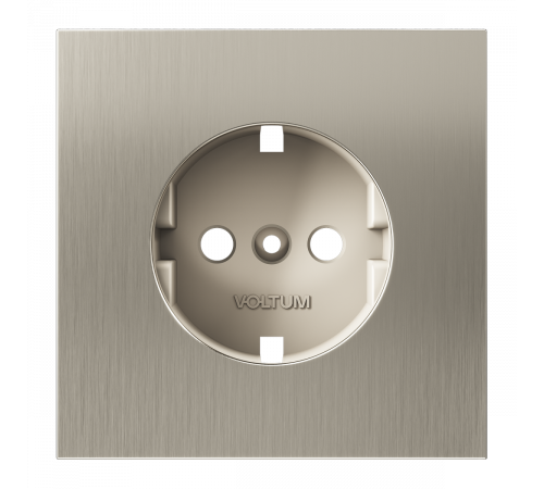Накладка для розетки с заземлением Voltum S70 Metal (никель) VLSM000611