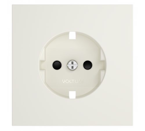 Накладка для розетки с заземлением и защитными шторками Voltum S70 (хлопок) VLS000713