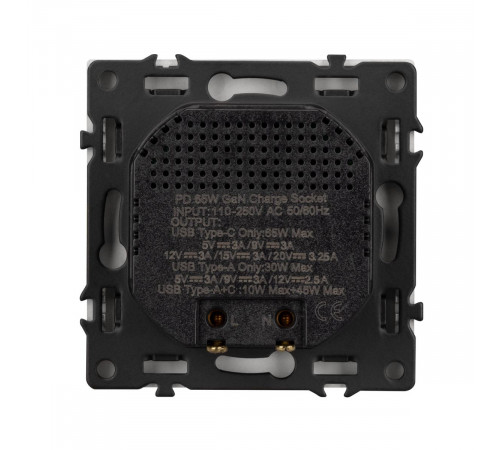 Механизм розетки с быстрой USB зарядкой Arlight SCT-NOBE-MUAC-SFPL-FC-WH (65W, QC3) 054316