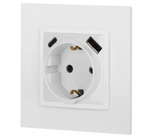 Розетка со шторками с USB type-A+C Эра Elegance 14-4108-01 Б0067736 Розетка со шторками с USB type-A+C Эра Elegance 14-4108-01 Б0067736