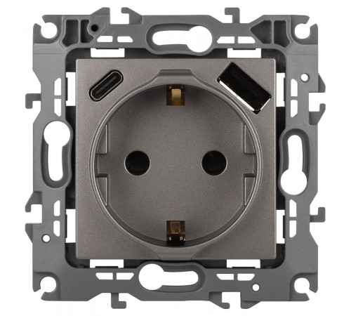 Розетка со шторками с USB type-A+C Эра 12-4108-16 Б0067762